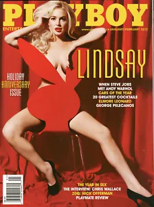 Playboy Magazine January February 2012 Lindsay Lohan - Picture 1 of 3