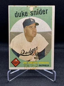 1959 Topps Duke Snider #20 HOF Los Angeles Dodgers PR Poor Set Filler - Picture 1 of 6