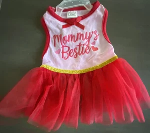 SIMPLY DOG VALENTINE'S DAY RED "MOMMY'S BESTIE" DRESS Puppy/Dog XSMALL - Bild 1 von 2