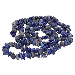 Lapislazuli Splitterkette lang endlos ohne Verschluss Edelstein Heilstein 90 cm - Picture 1 of 2