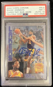 Magic Johnson Signed 2000 Topps Chrome PSA/DNA GRADED NM 7 AUTO 10 AUTOGRAPH - Picture 1 of 5