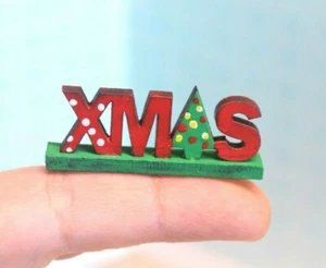 Miniatur Puppenhaus Weihnachtsschild Handarbeit Holiday Xmas Mini Deko Maßstab 1:12 - Bild 1 von 4