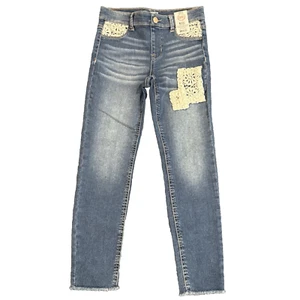 Wonder Nation Pull-On Denim Blue Jeggings Crochet Girls Large 10-12 NWT NEW - Picture 1 of 24