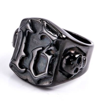 Vintage Men's Biker Skull NO.13 Ring Stainless Steel Punk Jewelry US Size 7-13 - Image 1 of 4