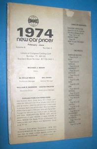 EDMUNDS 1974 New Car Prices Back Issue Vol. 8 No. 2 - Picture 1 of 4
