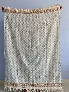 Home Inspiration Handmade Throw Handblock print Throw Soft Cotton Throw Blanket - Picture 1 of 4