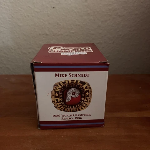 8/4/22 - Mike Schmidt 1980 World Champions Replica RING SGA Phillies UNOPENED Cover