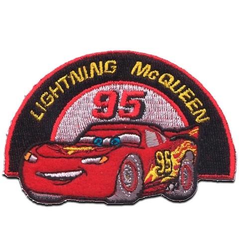 Disney Pixar Cars Iron-On Patch Lightning Mcqueen Writted w/#95 New Free Ship