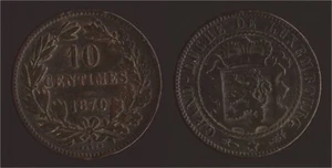 LUSSEMBURGO 10 CENTIMES 1870 BARTH - Picture 1 of 1