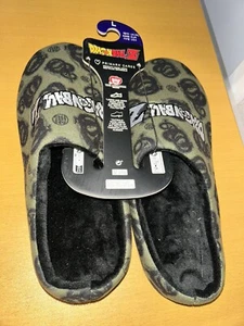 DRAGONBALL Z KHAKI CAMOUFLAGE MENS SLIPPERS L LARGE 10-11 UK DAD PRESENT BNWT - Picture 1 of 11
