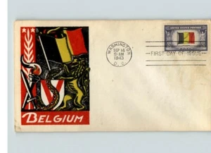 BELGIUM, Overrun Country in World War II, 1943 First Day of Issue - Picture 1 of 1
