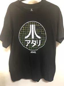 Atari Japanese Grid Classic Video Game T-Shirt Adult Large Men’s Black Crew Neck - Picture 1 of 7