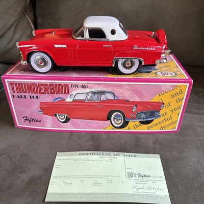 NIB NEW Vintage Fifties Ltd Thunderbird 1956 Hard Top Red Tin Friction Car - Image 1 of 4
