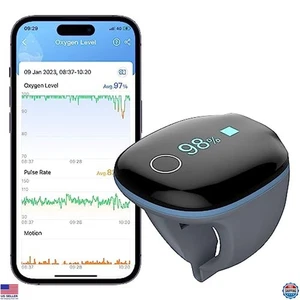 Oxygen Monitor with Vibration Reminder, Bluetooth Pulse Oximeter, SpO2 Tracker - Picture 1 of 6