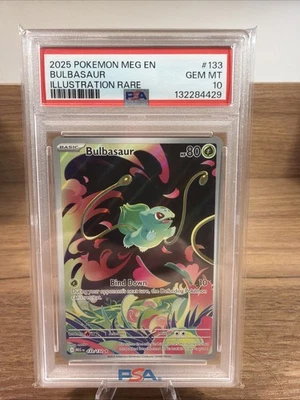 2025 POKEMON MEG EN-MEGA EVOLUTION ILLUSTRATION RARE #133 BULBASAUR PSA 10 - Image 1 of 4