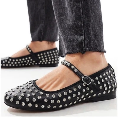 Pisos de ballet con tachuelas House of Harlow 1960 Mary Jane estrás Mary Jane Foto 1 de 4