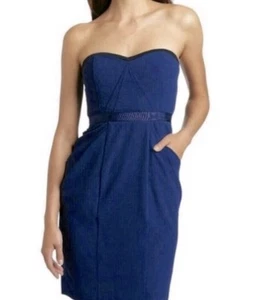 BCBG MAXAZRIA Daphine Strapless Cocktail Dress In Blue Depth Size 8 NWT ($268) - Picture 1 of 11