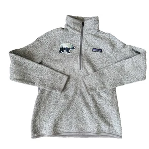 Patagonia Better Sweater Damen Gr. Small grau 1/4 Zip Pullover Bear Patch - Bild 1 von 9