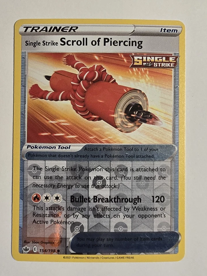 Single Strike Scroll of Piercing 154/198 Swsh06: Sword & Shield - Chilling Reign - Image 1 of 4