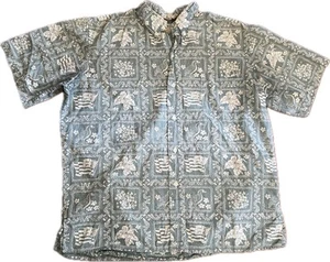VTG Reyn Spooner Lahaina Sailor Button Up Aloha HAWAII Blue Men’s L Floral Bird - Picture 1 of 10