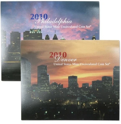 2010 US Mint Set. Complete & Original. 28 coins both P and D sets.  - Image 1 of 3