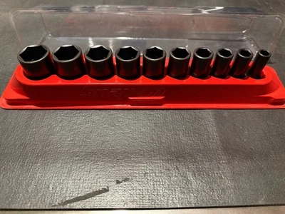 Snap On 10pc 3/8” Drive SAE Semi Deep Impact Socket Set 210IMFSYA *NEW!!* - Image 1 of 4