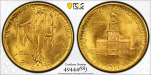 1926-P Sesquicentennial $2.50 Gold Commemorative PCGS MINT STATE 65 RARE GRADE - Picture 1 of 5