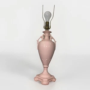 Vintage Porcelain Pink Urn Lamp Mid Century - Picture 1 of 11