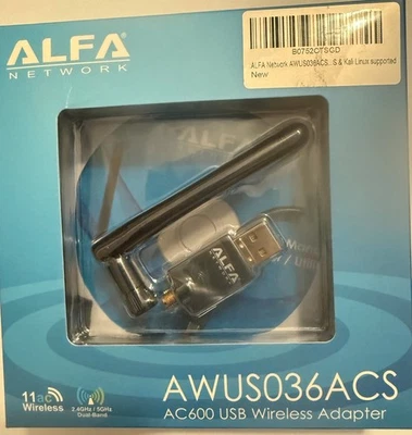Alfa AWUS036ACS 802.11ac 600Mbps USB Dual Band Long Range WiFi USB Adapter AC600 - Image 1 of 2