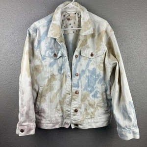 Anthropologie Pilcro Tie-Dye Trucker Denim Jeansjacke Damen Large weiß - Bild 1 von 24