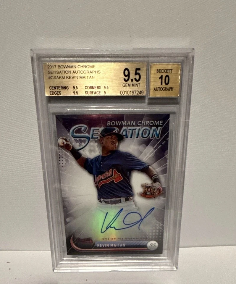 2017 Bowman Chrome - Chrome Sensation Autographs Kevin Maitan /99 (AU, RC) - Image 1 of 2