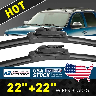 Escobilla limpiaparabrisas delantera para GMC Yukon 2007-2013 22"22" genuina negra de EE. UU. Foto 1 de 4