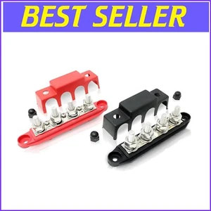 Compact 4-Post Power Distribution Block - Red & Black Connectors for Easy Setup - Picture 1 of 9