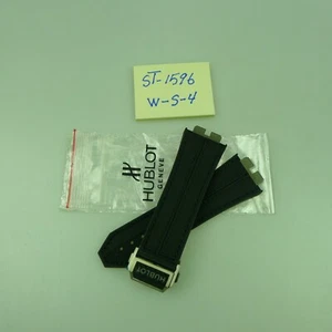 Hublot Watch Strap for King Power Ferrari Black Rubber & Leather, Folding Buckle - Picture 1 of 3