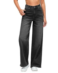 Womens Wide Leg Jeans High Waisted High Waisted Trousers Women Western Clothe... - Picture 1 of 7