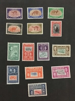 Liberia 1942 - 1952 FMH Sc#283-288, Sc#332-337, C68-69.    (W47) - Image 1 of 2