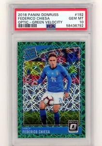 2018 Donruss Optic Green Velocity Federico Chiesa #192 Rated Rookie /200 PSA 10