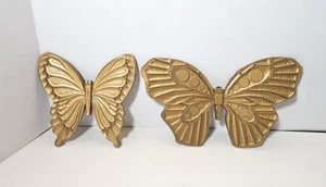 Juego de 2 mariposas siroco vintage decoración colgante de pared EE. UU. ORO MARIPOSA EE. UU. - Imagen 1 de 2