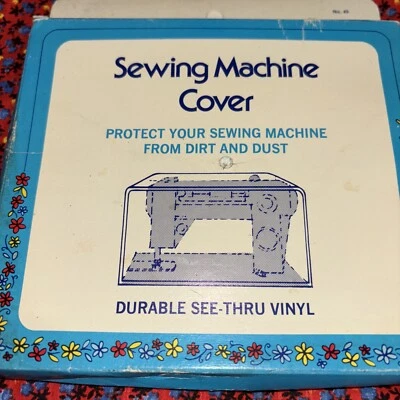 Sewing Machine Protective Vinyl Dust Cover  16” x 9” x 5.5” Frosted Clear NOS - Image 1 of 4