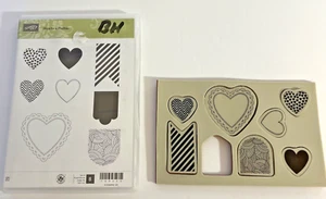 **RETIRED** Stampin Up Hearts A Flutter Clear Mount Stempel (1 FEHLT) - Bild 1 von 4