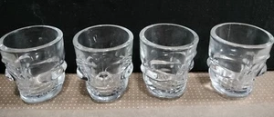 Skull Glass Shot Glasses Set x 4 clear glass - Picture 1 of 8