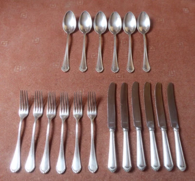 BSF - Besteck - Art Deco -  Mod. 45 -  Silber 90 - 6 Pers. 18 Teile - Bild 1 von 4