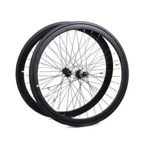 6KU Deep Section Singlespeed Fixed Gear Laufradsatz - 30 mm Felgen - schwarz - Bild 1 von 4