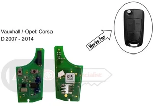 Placa de circuito genuina Vauxhall / Opel 2 botones 434 MHz para Corsa D (abatible) - Imagen 1 de 1