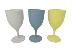 Bello Plastic Wine Glasses Drink Glass Party Reusable 350ml Hard Wearing 3 Cols - Picture 1 of 12