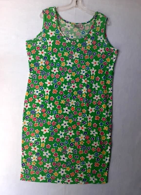 Vestido AMY JESS Mujer M/L Multicolor Vintage Floral Algodón Sin Mangas Verano NUEVO Foto 1 de 4