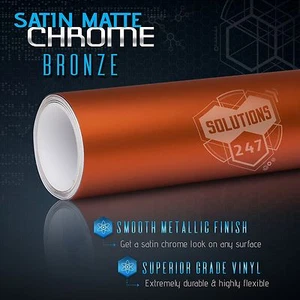 24" x 60" Bronze Satin Matte Chrome Metallic Vinyl Wrap Sticker Bubble Free (A) - Picture 1 of 8