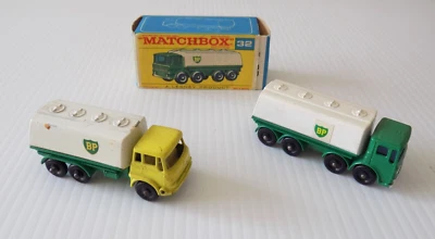 CAJA DE CERILLAS VINTAGE LESNEY NO. 25 cisternas de gasolina Bedford & No.32 Leyland Foto 1 de 4