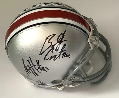 AJ Hawk Bobby Carpenter signed Ohio State Mini Helmet Buckeyes riddell psa dna - Image 1 of 4