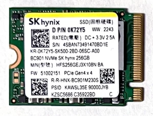 SK Hynix 256GB M.2 NVMe 2230 Gen4 SSD - Afbeelding 1 van 2